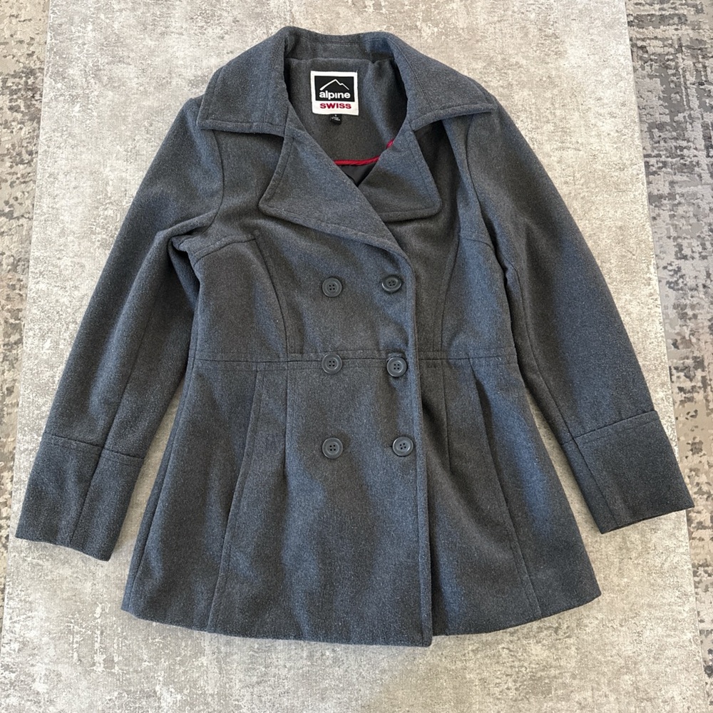Alpine Swiss Women's Charcoal Peacoat